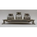 Andrew Fogelbeg (Tutor of Paul Storr), a George III silver inkstand, London 1768, 666g (tray weight