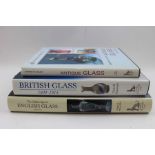 Three Antique Collectors Club books on glasses, includes "The Golden Age of English Glass 1650-1775"