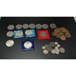 A quantity of GB and South African coins, includes a 1775 half penny, other coins various include; c