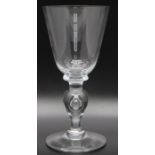 A large Victorian copy of early 18th century balustroid wine glass, circa 1890