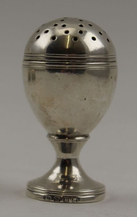 A George III silver muffineer, gilt lined, London 1810, 53g