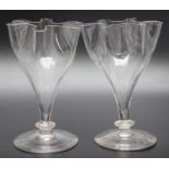 A pair of Victorian handkerchief vases glass, circa 1840