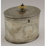 Mackay & Chisholm, a Scottish silver tea caddy, Edinburgh 1866, 355g