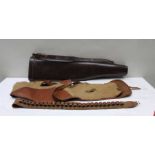 A good quality ('Parsons', possibly) brown leather 'Leg of Mutton' Gun case with brass fittings