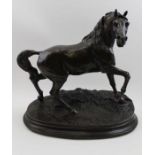 A 20th century bronze effect, statue of a horse, in the French Animalia, 32cm high