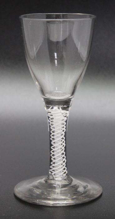 An 18th century opaque twist glass, circa 1770