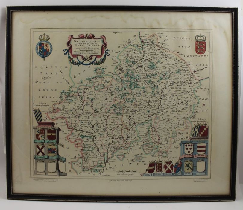 After Johan Blaeu, a facsimile map of Warwickshire - Image 2 of 4