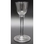 18th century plain stem wine glass circa 1750