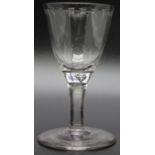 An 18th century bubble stem wine OXO glass, pattern circa 1780