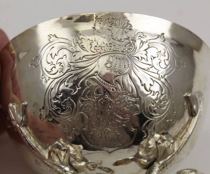 B Muller & Son, a German sterling silver bowl, Import Marks Chester 1904, 263g - Bild 3 aus 6