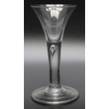 An 18th century air twist trumpet bowl glass, circa 1755