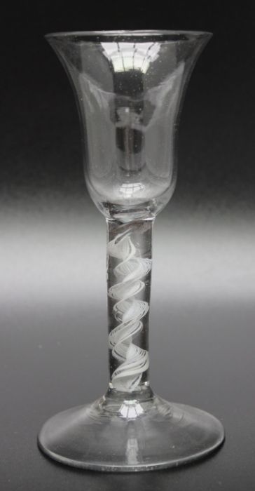 An 18th century opaque twist glass, circa 1760