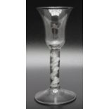 An 18th century opaque twist glass, circa 1760