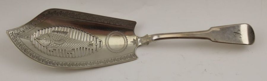 Thomas Freeth, a George III silver fish slice, London 1815, 144g