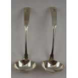 William Jameson, a pair of silver George III Scottish provincial sauce ladles, Aberdeen 1806, 73g