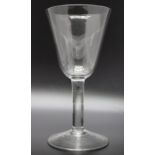 A very large 18th century plain stem glass, circa 1740