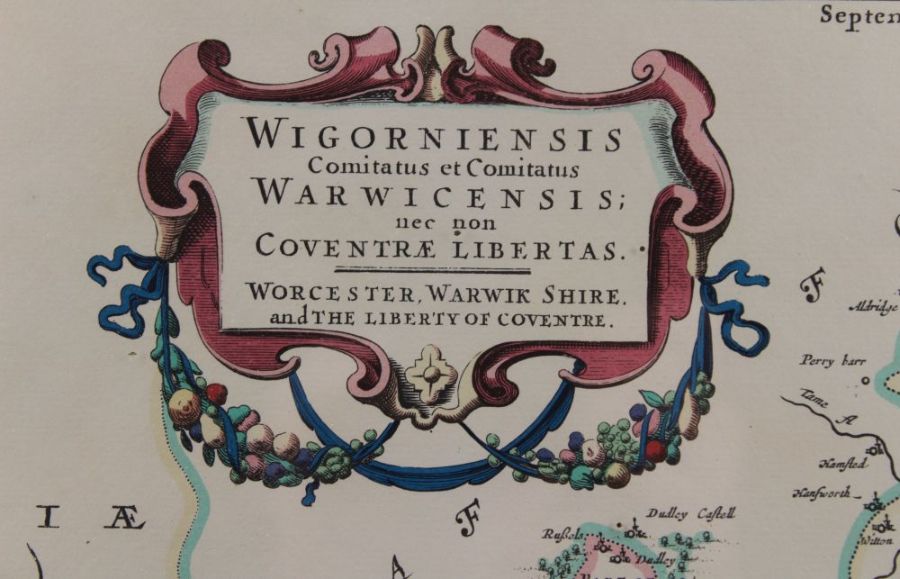 After Johan Blaeu, a facsimile map of Warwickshire - Image 3 of 4