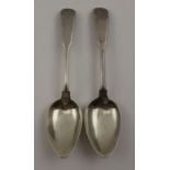 William Jamieson of Aberdeen, A pair of Georgian Scottish Provincial dessert spoons,