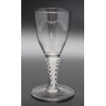 An 18th century opaque twist small wine glass, circa 1770