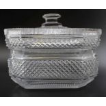 An Irish cut glass butter dish & cover circa 1820