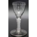 An 18th century opaque twist cordial glass OXO pattern circa 1770