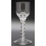 An 18th century opaque twist cordial glass circa 1765