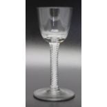 A 18th century opaque twist wine glass circa 1770