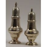 Jabez Daniell & James Mince, a Georgian silver salt & pepper, London 1767, 179g