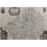 After Johan Blaeu, a facsimile map of Warwickshire