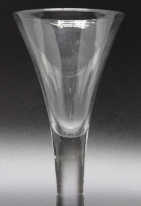 A large 18th Century plain stem glass circa 1750 - Image 3 of 3