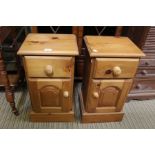 Two pine bedside units