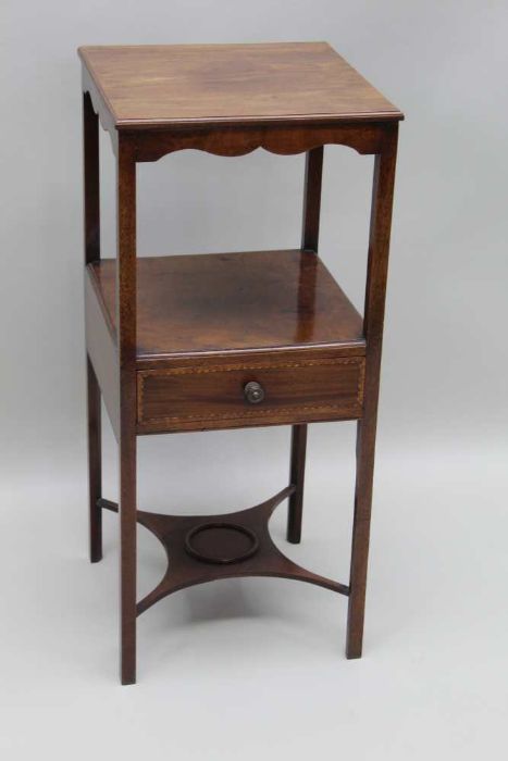 A Georgian mahogany wash stand, plain with single drawer - Image 2 of 4
