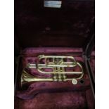 A Besson 600 , Boosey & Hawkes, London cornet with mouthpiece in hard shell case