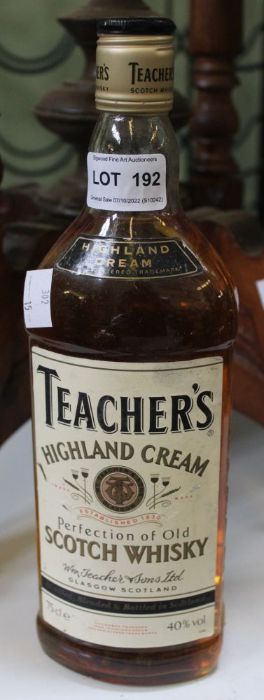 A bottle of Teachers Highland Cream whisky