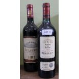 1995 Baron de Lestac, Bordeaux, 1 bottle / 2013 Claret, 1 bottle (2)