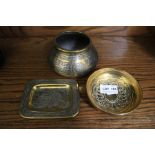 Three pieces of Indian / Eastern brass