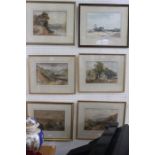 A selection of six various 19th / 20th century watercolour paintings