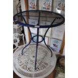 Blue painted outdoor table