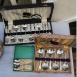 A set of six apostle spoons in original box