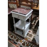 A marble topped side table / cabinet