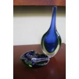 Two pieces of Murano sommerso glass