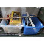 Two crates containing tools and DIY accessories