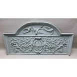 A late 19th / early 20th century carved & gessoed wall panel, having arched top with birds in flight