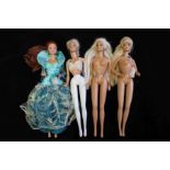 Four Mattel Barbie figures, moulded 1966