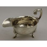 John Barbe, a George II silver sauce boat, London 1745, 230g