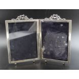 A Victorian hinged silver photo frame, to display four photographs, 17cm x 11cm, Birmingham 1899