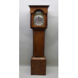 Stevens, Boston, an 8-day oak longcase clock, with weight, pendulum, and two keys (mechanism & door)