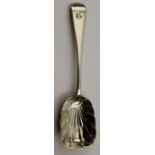 A George III silver caddy spoon, with later inscription to the stem, London 1807,14g