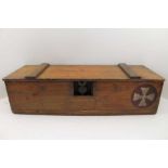 A British Rail softwood box, made to hold "First Aid Requisites" with original contents label, 16cm