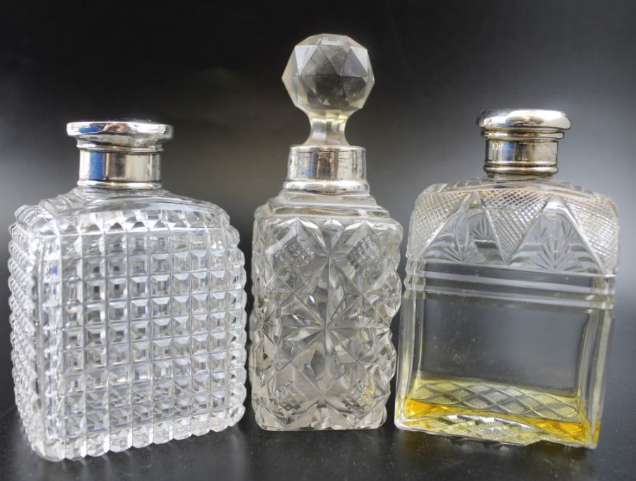 William Neale, a pair of early 20th century silver lidded facet cut globular scent bottles, - Image 3 of 6